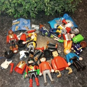 Playmobil figures lot new & Vtg Geobra Robin Construction Band parts accessories